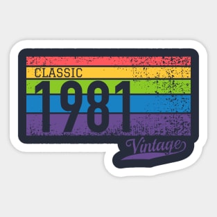 Classic 1981 Vintage - Perfect Birthday Gift Sticker